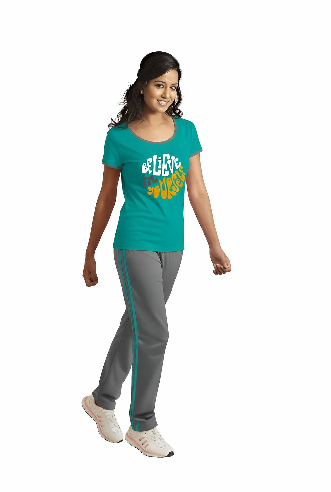 Prisma | Loungewear Set-Turquoise-Grey Active Wear