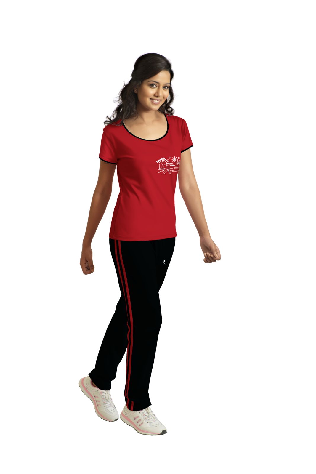 Prisma | Loungewear Set-Red-Pirate Black Active Wear
