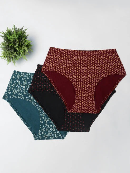 Prisma | High Waist (IE-Invisible Elastic) (Pack of 3)-Print Assorted Lingerie