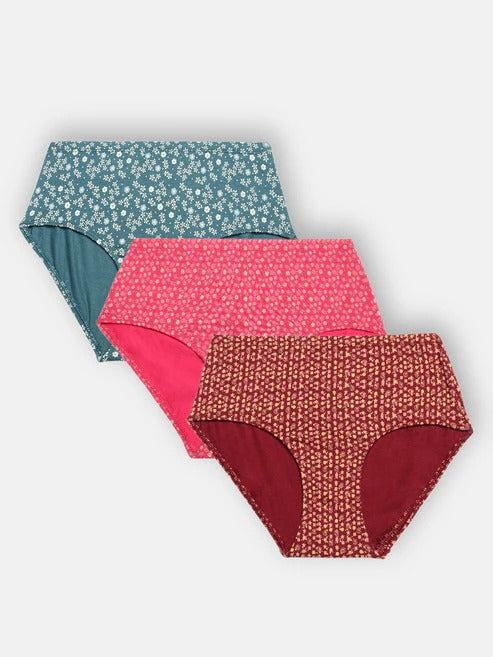 Prisma | High Waist (IE-Invisible Elastic) (Pack of 3)-Print Assorted Lingerie
