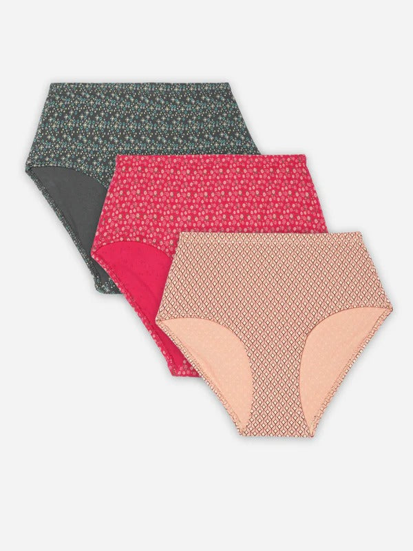 Prisma | High Waist (IE-Invisible Elastic) (Pack of 3)-Print Assorted Lingerie