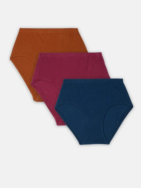 Prisma | High Waist (IE-Invisible Elastic) (Pack of 3)- Plain Assorted Lingerie