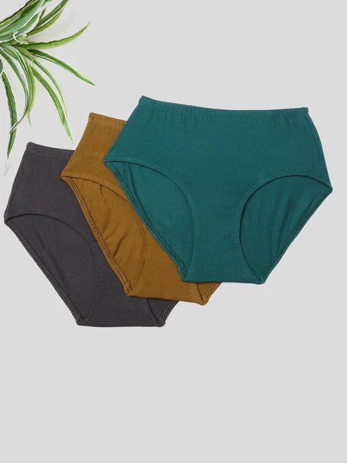 Prisma | High Waist (IE-Invisible Elastic) (Pack of 3)- Plain Assorted Lingerie