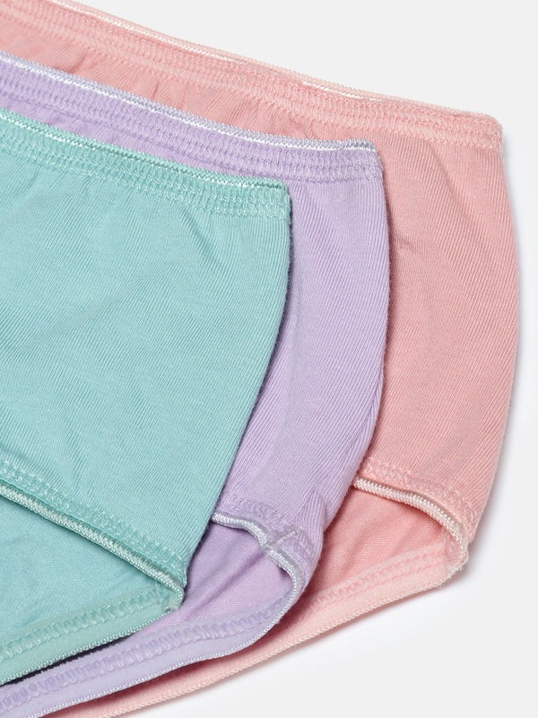 Prisma | High Waist Panty(OE-Outer Elastic) (Pack of 3)-Plain Assorted Lingerie