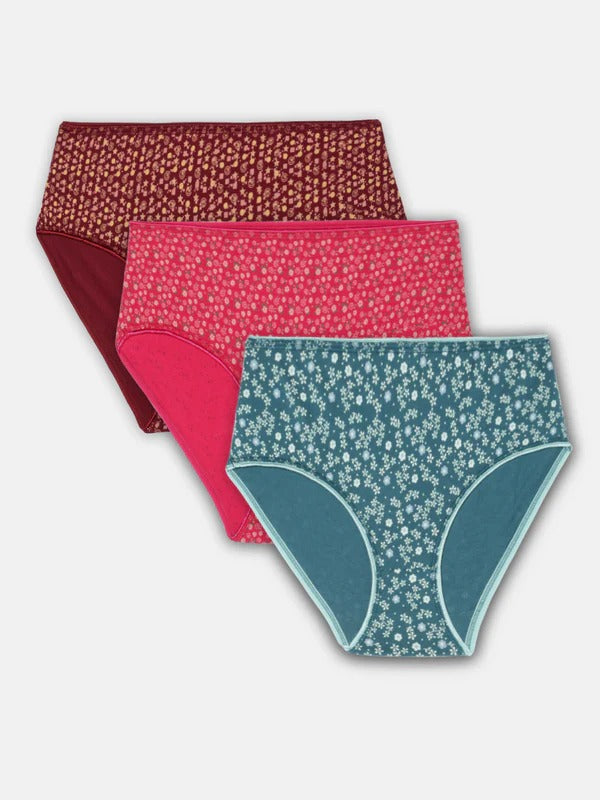 Prisma | High Waist Panty(OE-Outer Elastic) (Pack of 3)- Print Assorted Lingerie