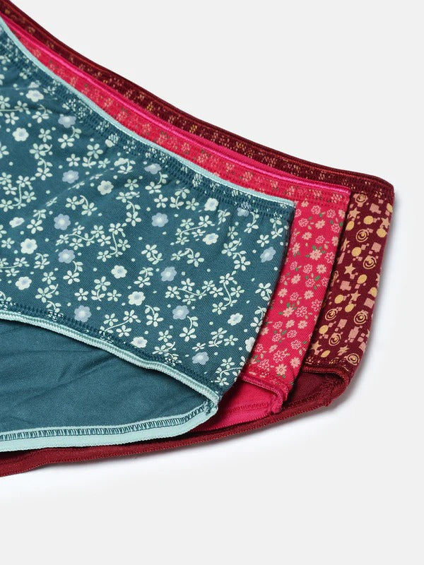 Prisma | High Waist Panty(OE-Outer Elastic) (Pack of 3)- Print Assorted Lingerie