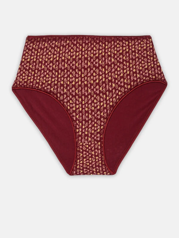 Prisma | High Waist Panty(OE-Outer Elastic) (Pack of 3)- Print Assorted Lingerie