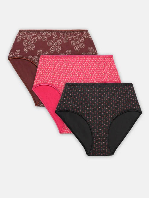 Prisma | High Waist Panty(OE-Outer Elastic) (Pack of 3)- Print Assorted Lingerie