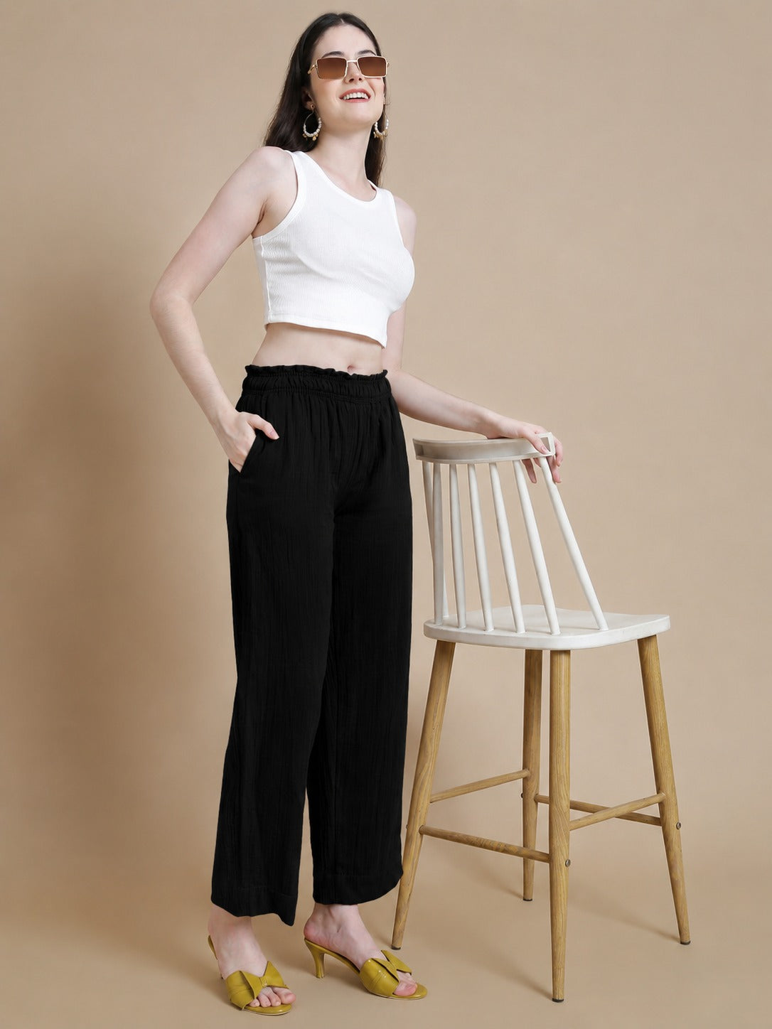 Prisma | Muslin Pant - Privé Collection by Prisma - Black Fashion Wears