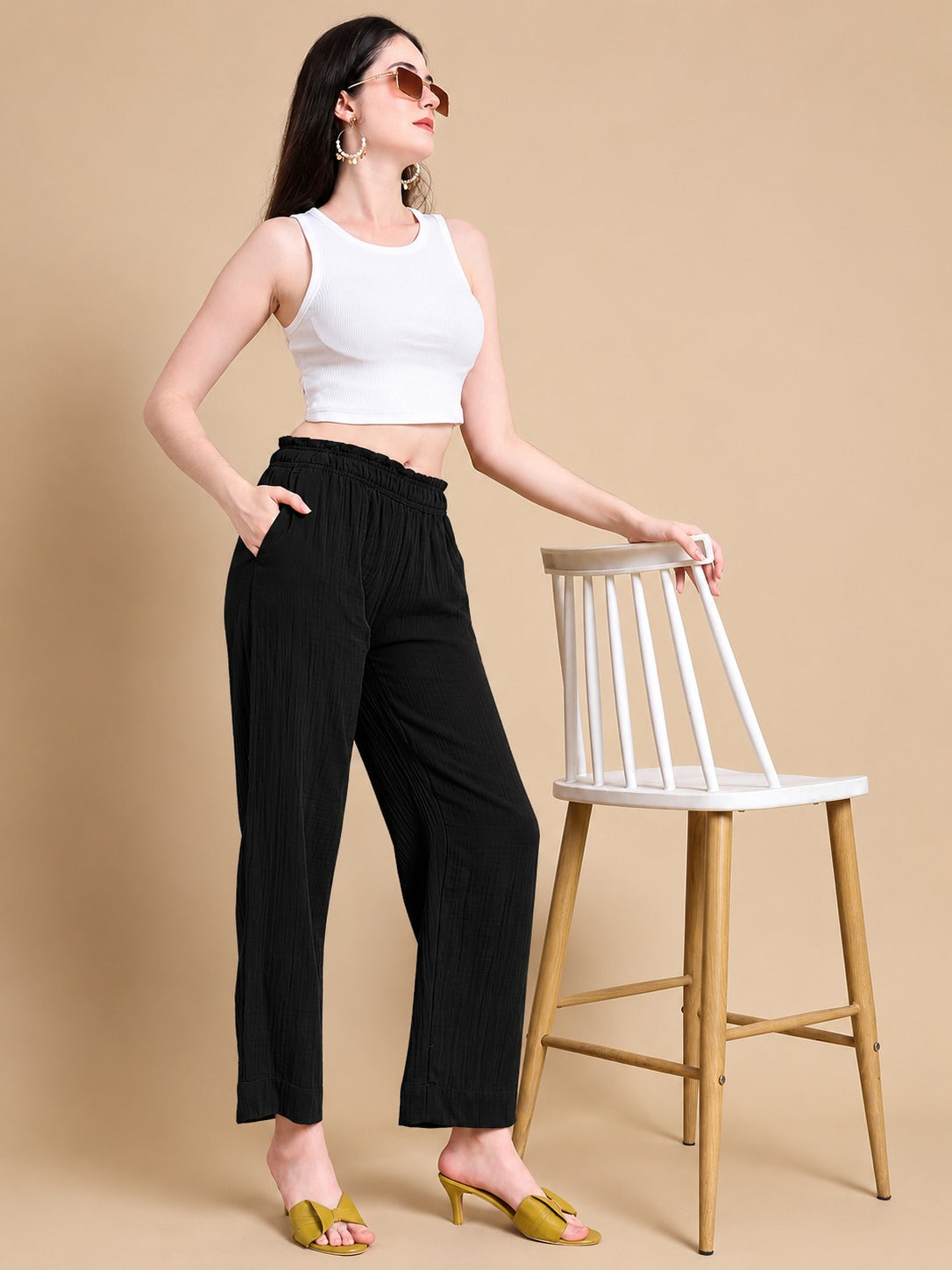 Prisma | Muslin Pant - Privé Collection by Prisma - Black Fashion Wears
