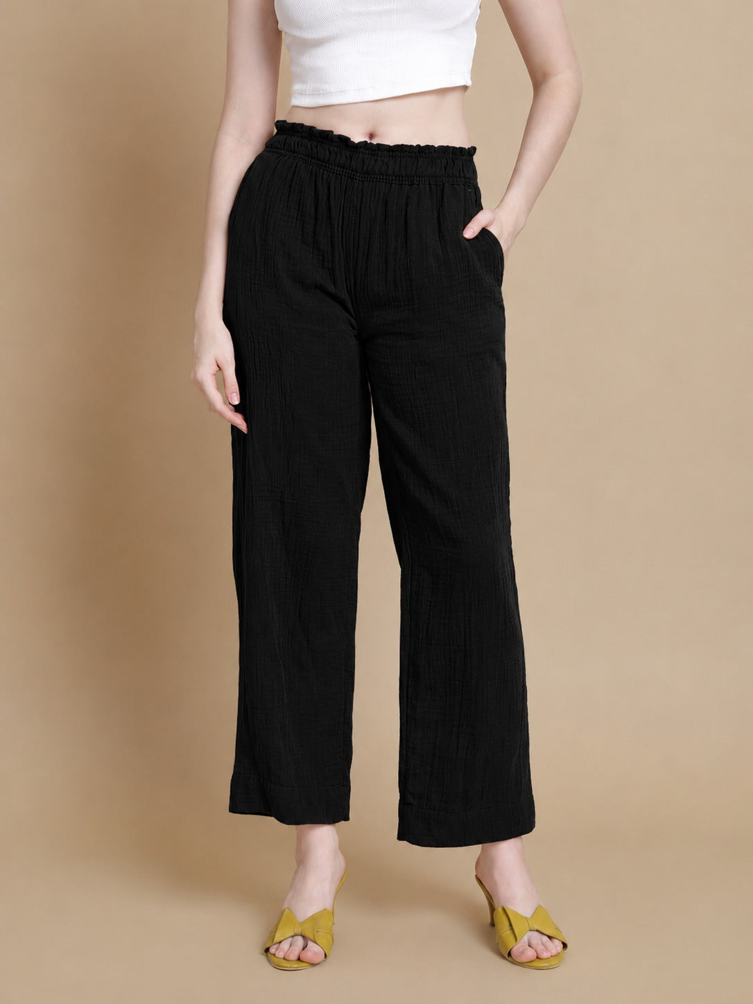 Prisma | Muslin Pant - Privé Collection by Prisma - Black Fashion Wears