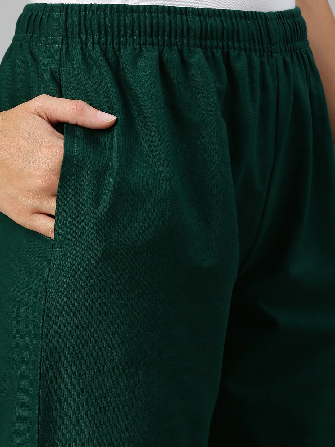 Prisma | Woven Kurti Pant-Bottle Green Fashion Wears