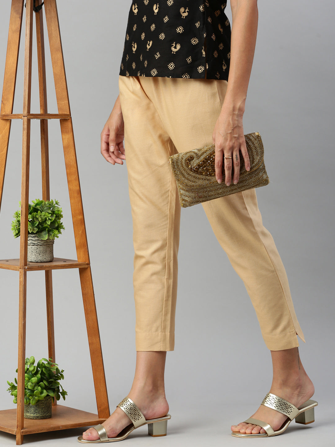 Prisma | Woven Kurti Pant-Deep Skin Fashion Wears