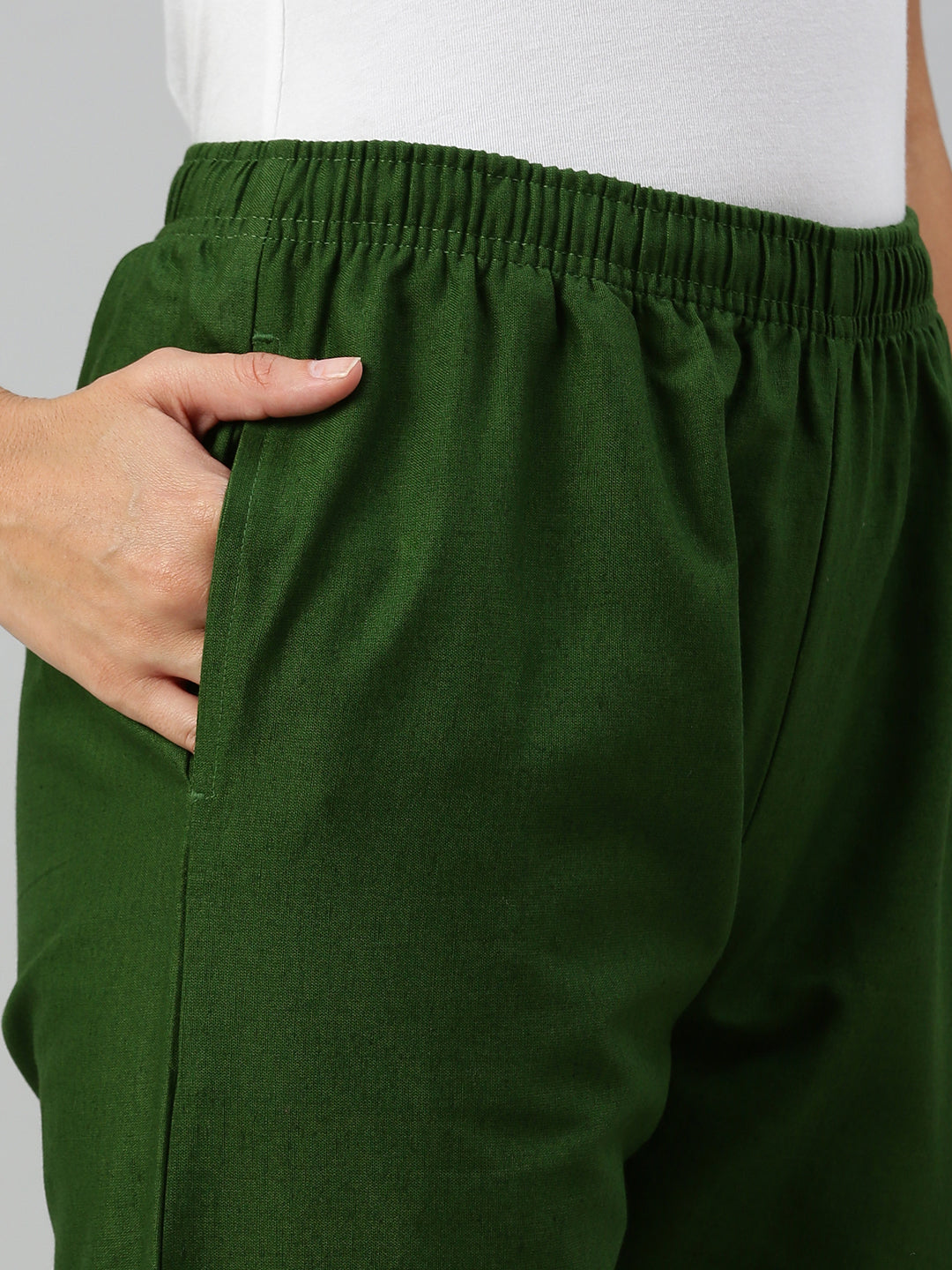 Buy Woven Kurti Pant-Forest