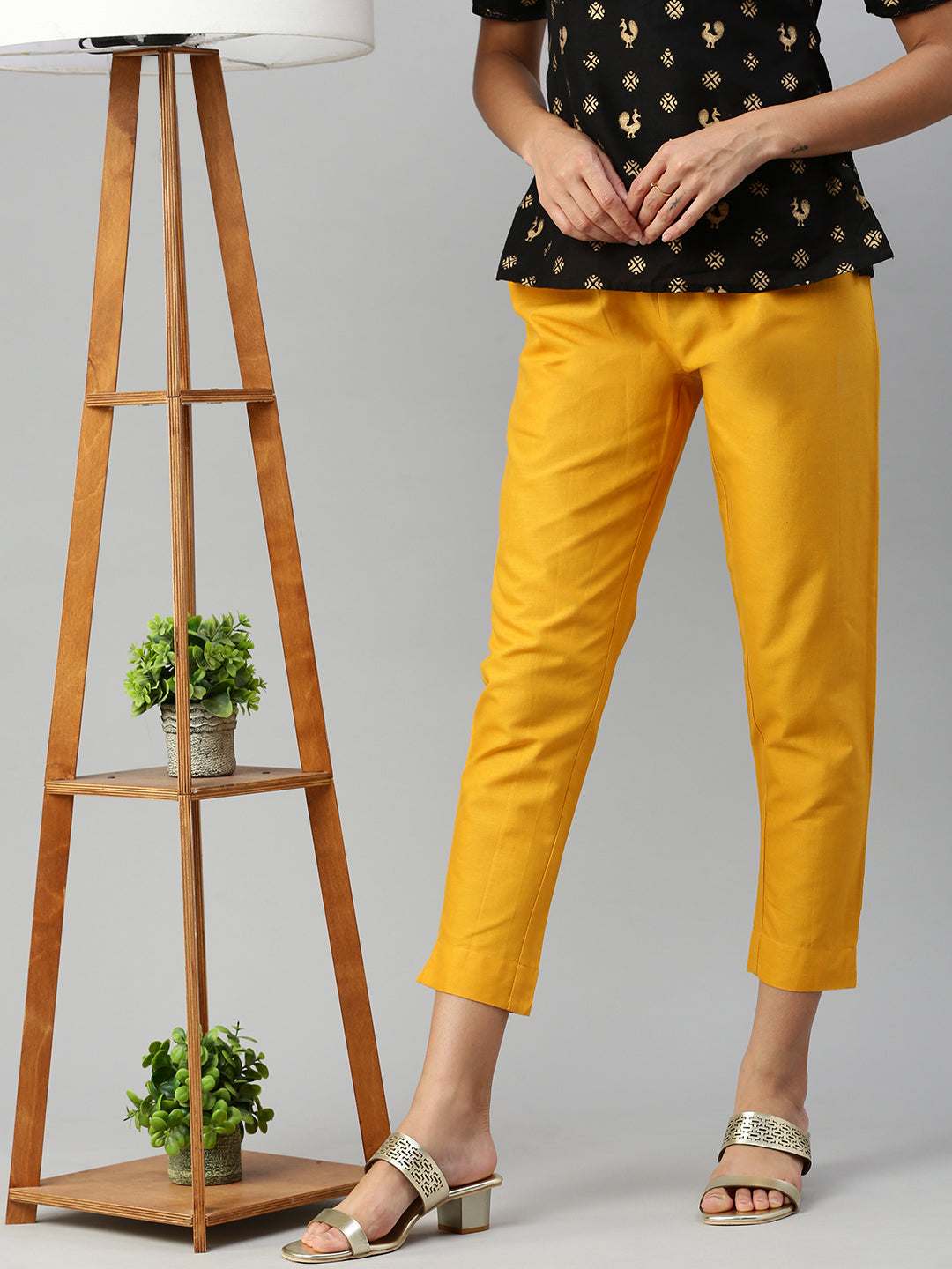 Woven Kurti Pant-Mango - Main Image