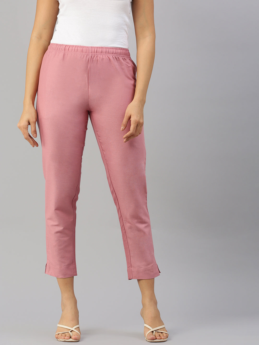 Shop Woven Kurti Pant-Mauve. 1
