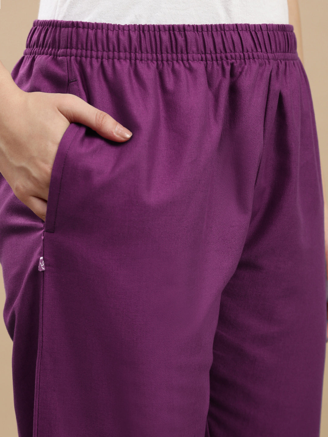 Prisma | Woven Kurti Pant-Plum Fashion Wears