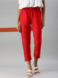 Prisma | Woven Kurti Pant-Red Fashion Wears