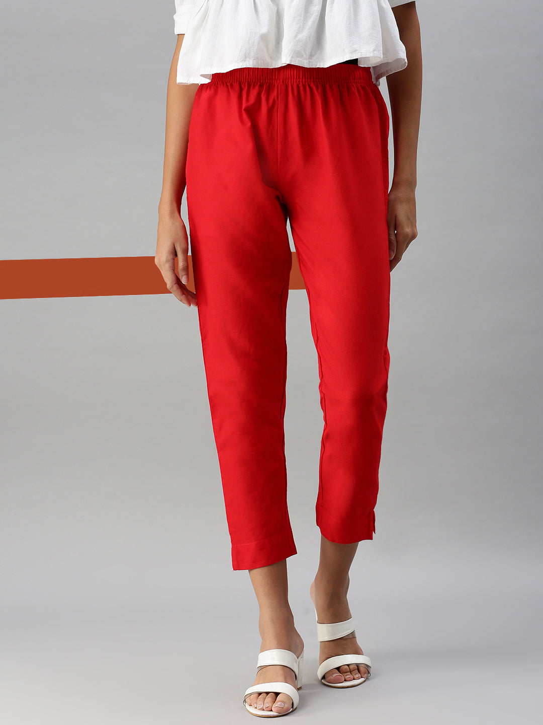 Prisma | Woven Kurti Pant-Red Fashion Wears