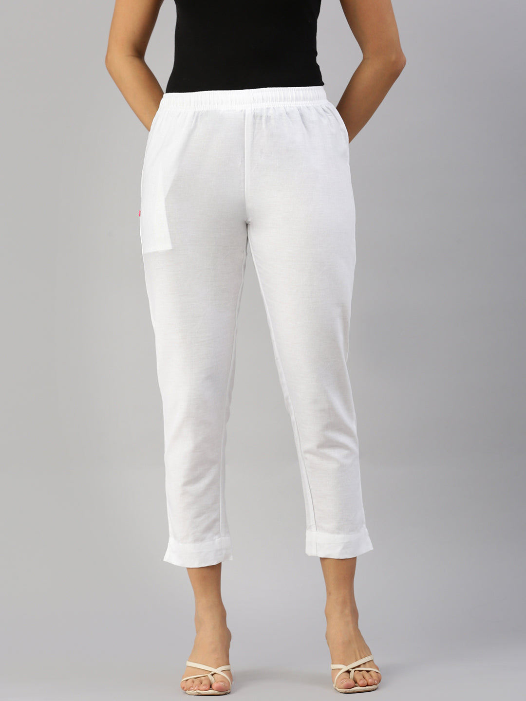 Prisma Woven Kurti Pant-White