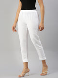 Prisma | Woven Kurti Pant-White Fashion Wears