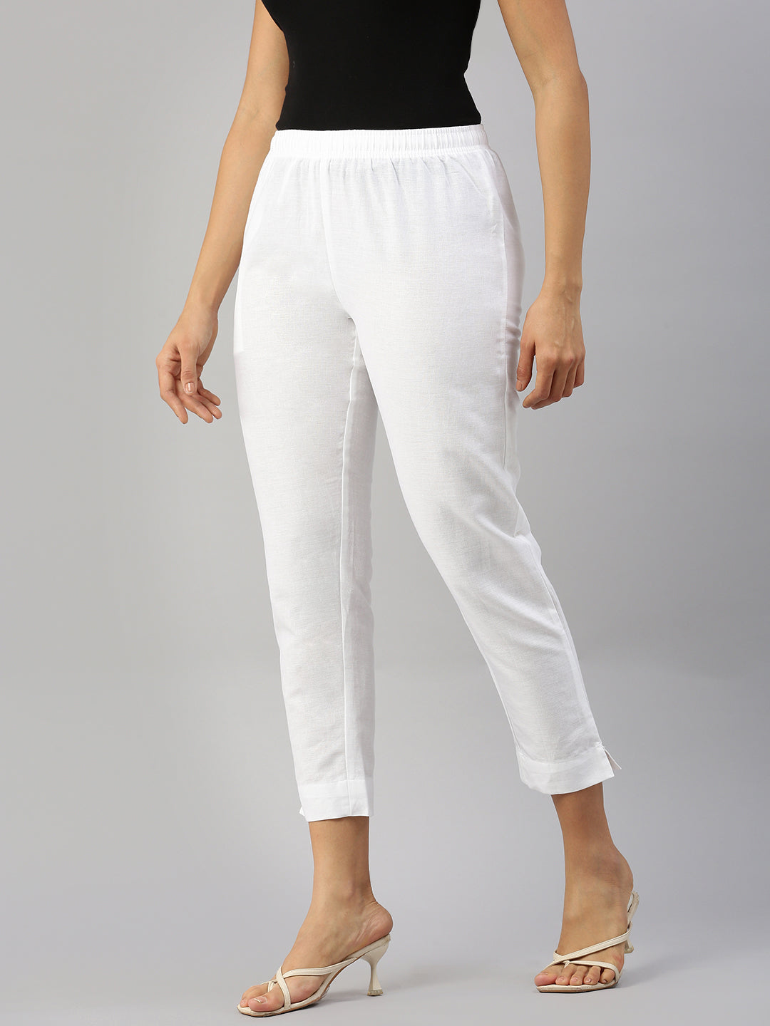 Prisma | Woven Kurti Pant-White Fashion Wears