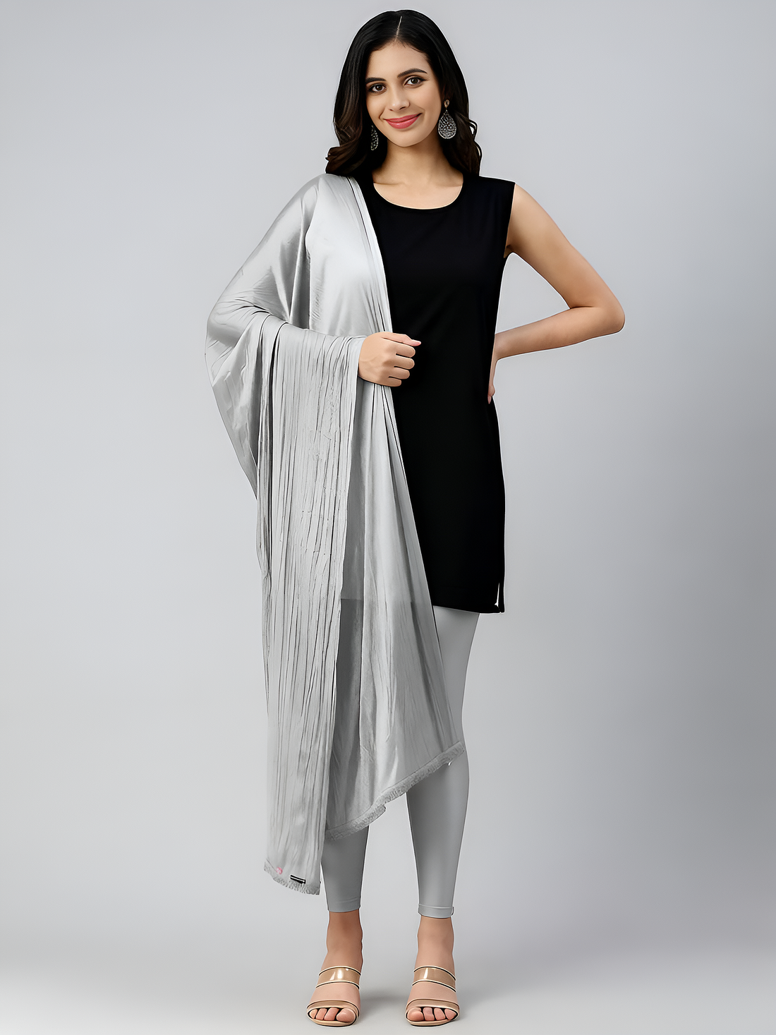 Prisma | Shimmer Dupatta - Neo Silver Accessories