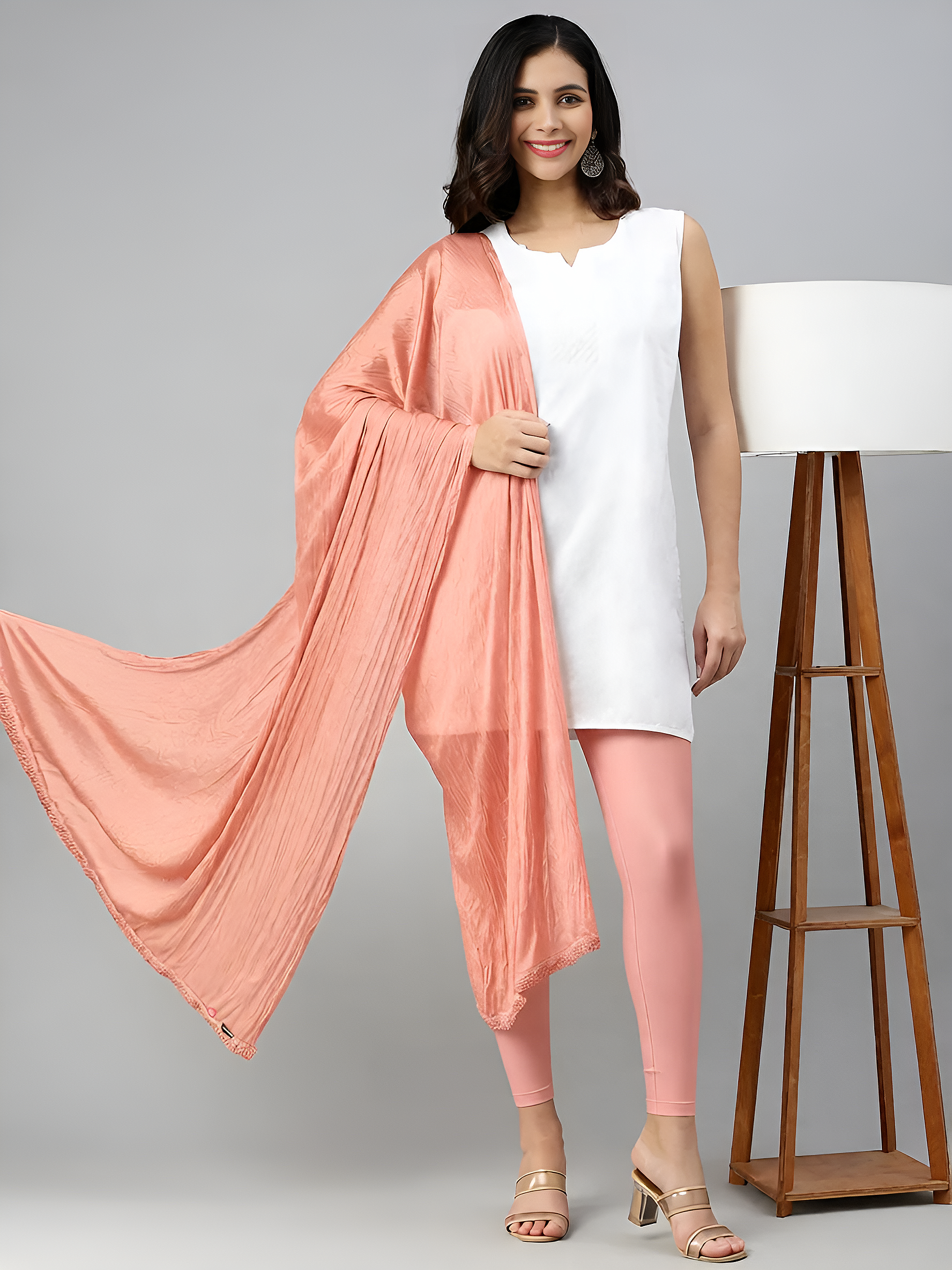 Prisma | Shimmer Dupatta - Peach Accessories