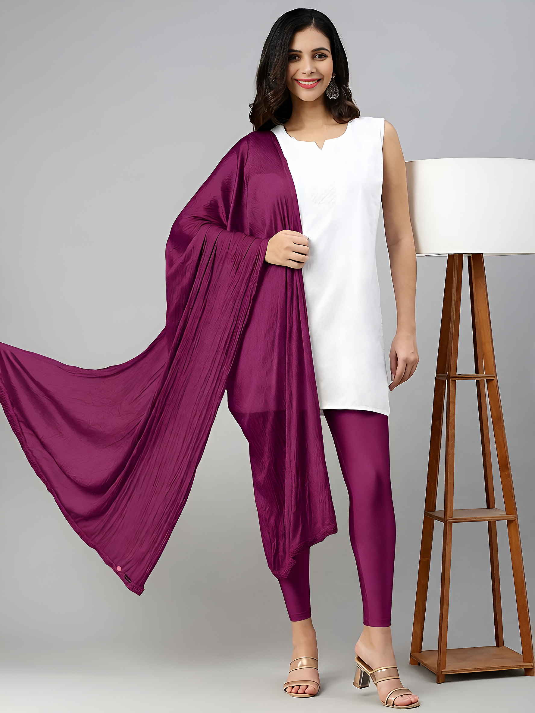 Prisma | Shimmer Dupatta-Plum Accessories