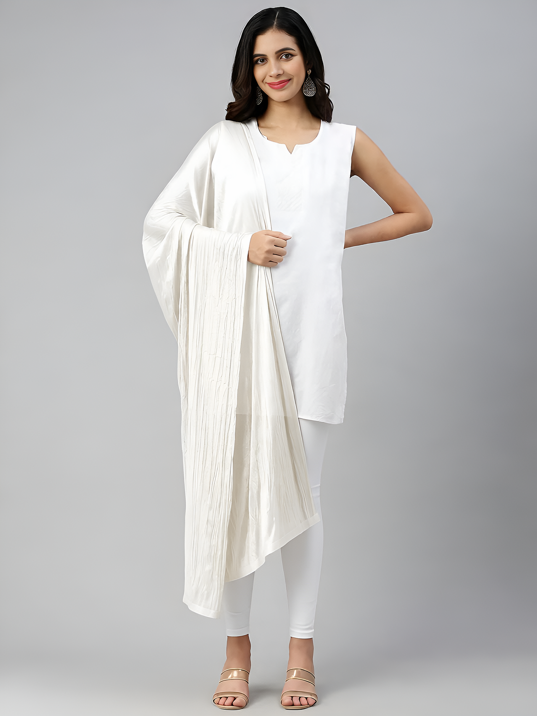 Prisma | Shimmer Dupatta - White Accessories
