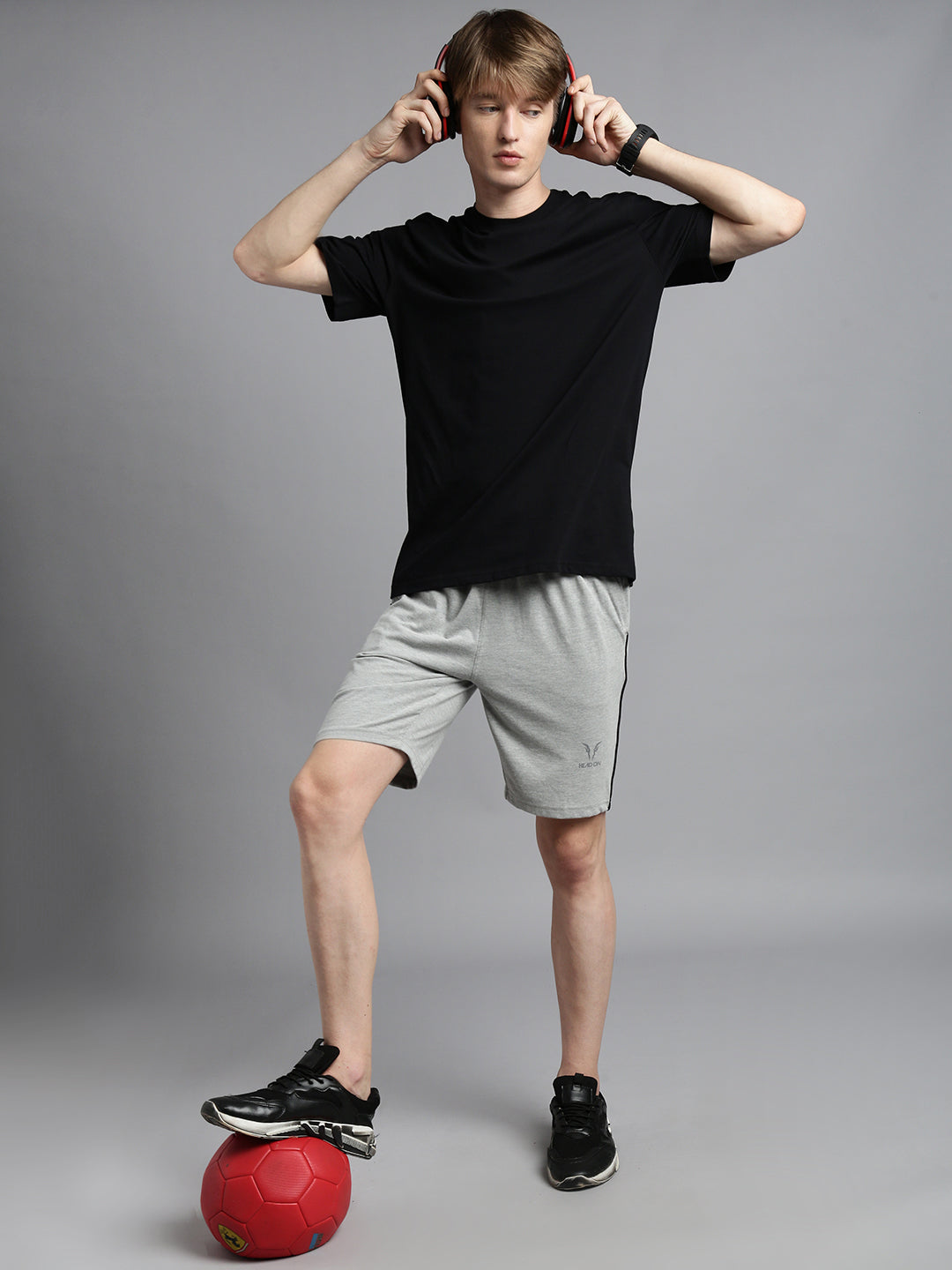 Prisma | Bermudas_Zip-Grey Melange Athleisure