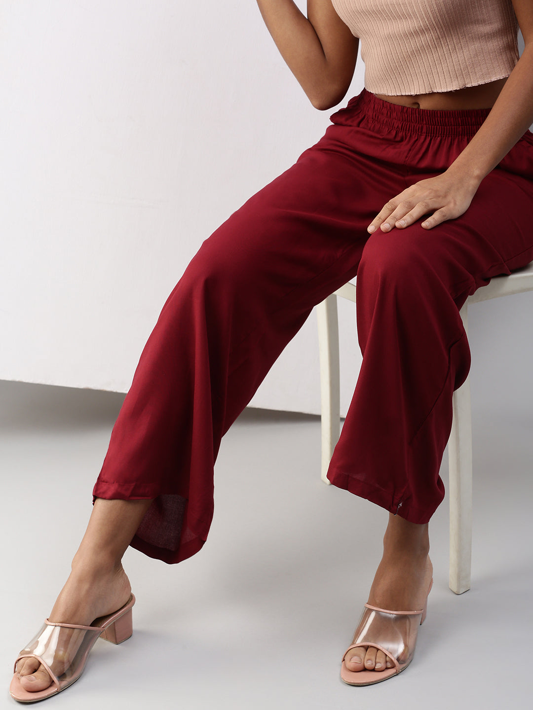 Vivo Jema Palazzo Pants - Maroon Print