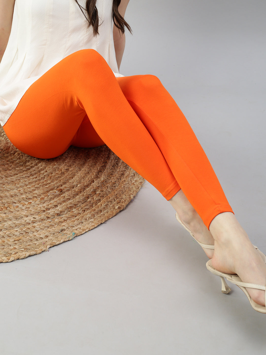 Light Orange Cotton Churidar Leggings – Cybele