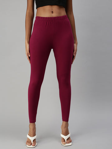 Buy Wahe-NOOR Women's Pink Solid Skinny Fit Jeggings Online at