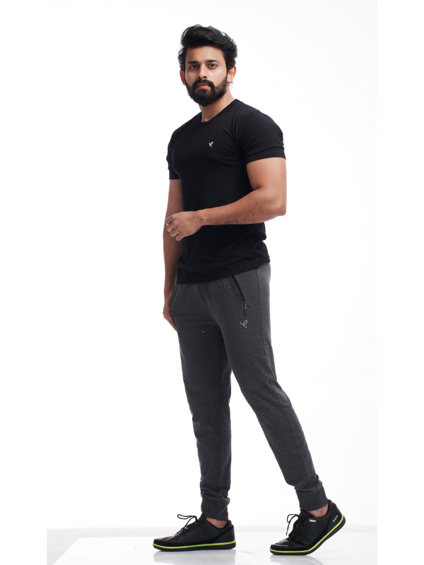 Buy Men's Super Combed Cotton Rich Slim Fit Dual Tone Joggers with