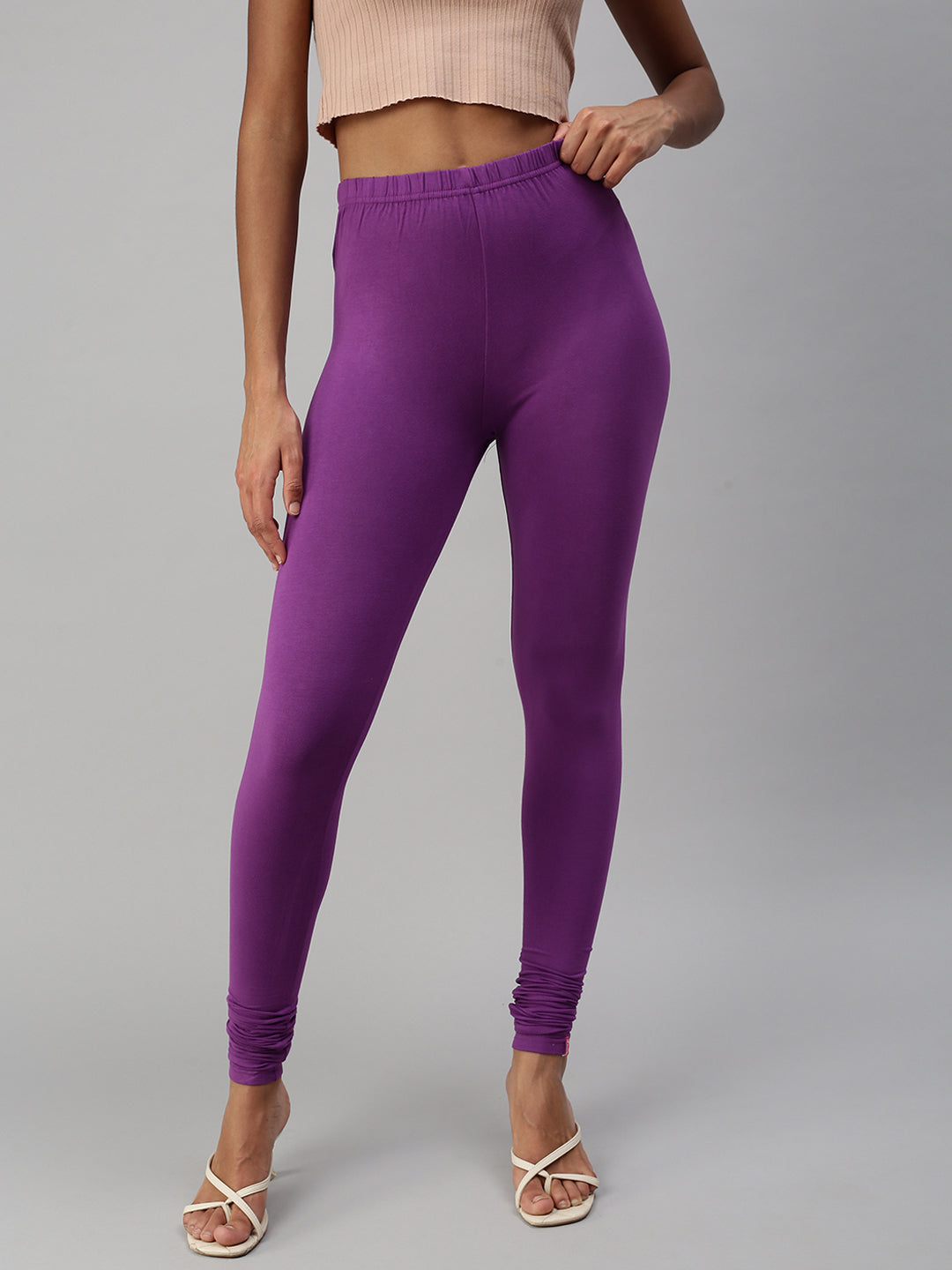 Falcon Regular Waist Leggings - Light Purple Melange - Clothing | Prozis