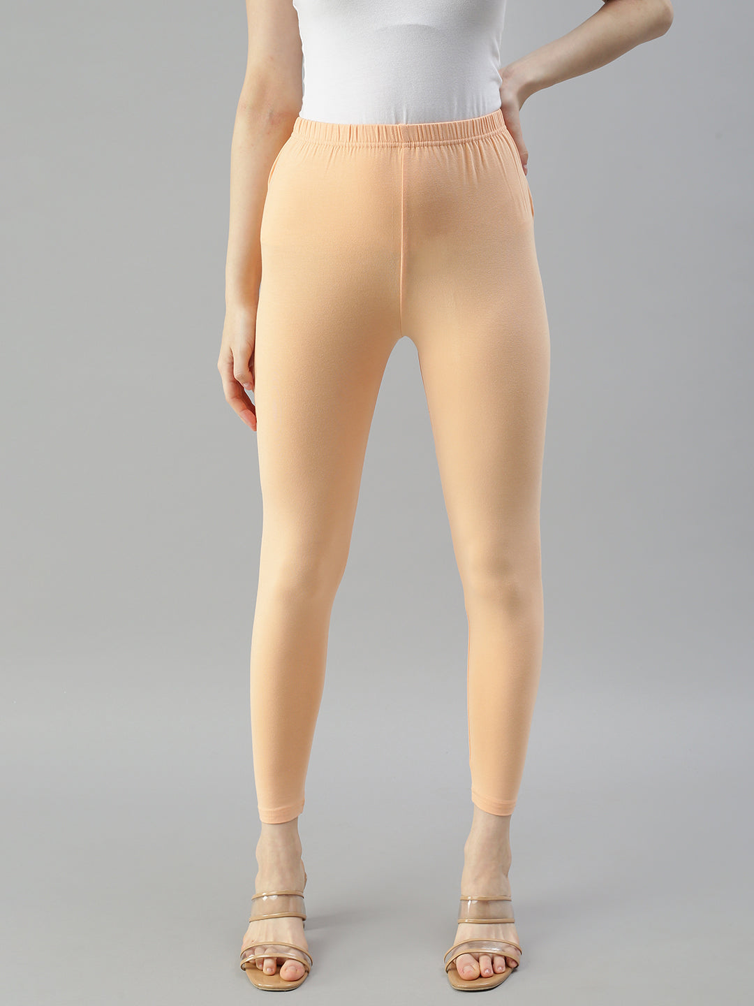 Buy Go Colors Women Solid Dark Pink Cotton Cropped Leggings online