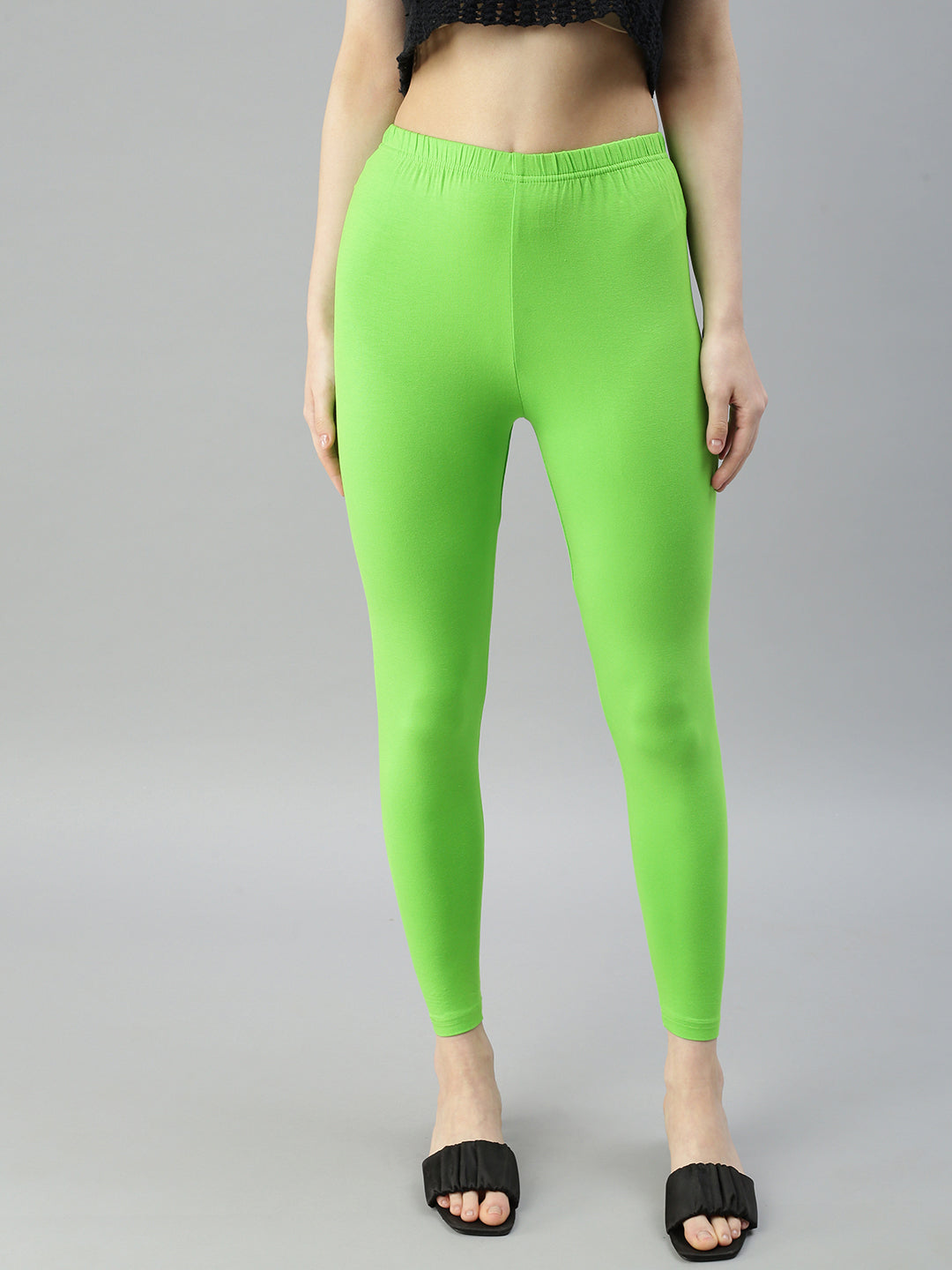 Buy KRYPTIC Women Green Solid Ankle Length Leggings (XXL ;Parrot Green) at  Amazon.in