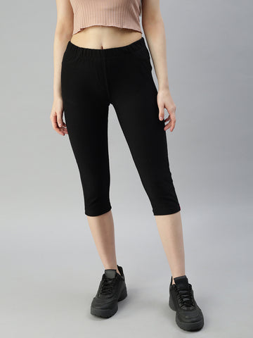 Prisma Black Leggings Capri - Sleek and Stylish Design