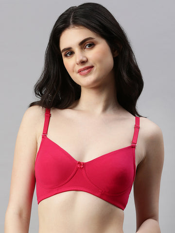 Tee Fit ( Moulded Concealed Kurthi / T-Shirt Bra)-Strawberry