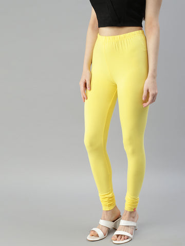 Shop Prisma's Fashionable Churidar Leggings - Banana