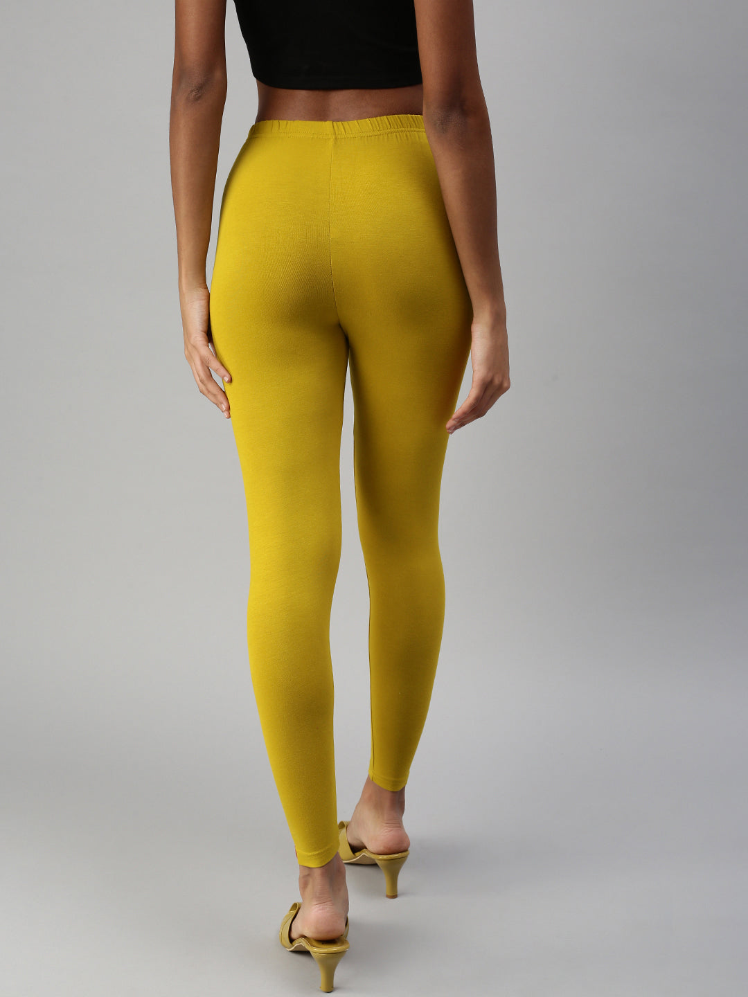 Women Ankle Length Leggings Dark Yellow – De Moza