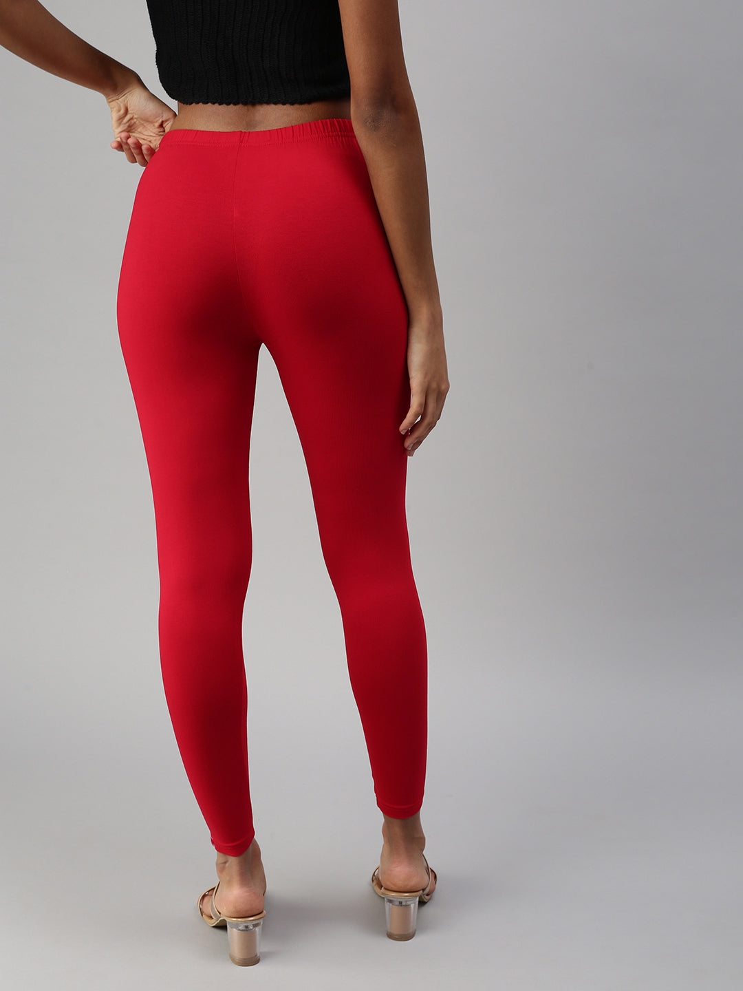 Apple Plain Red Cotton Leggings, Size: M-XXL at Rs 125 in