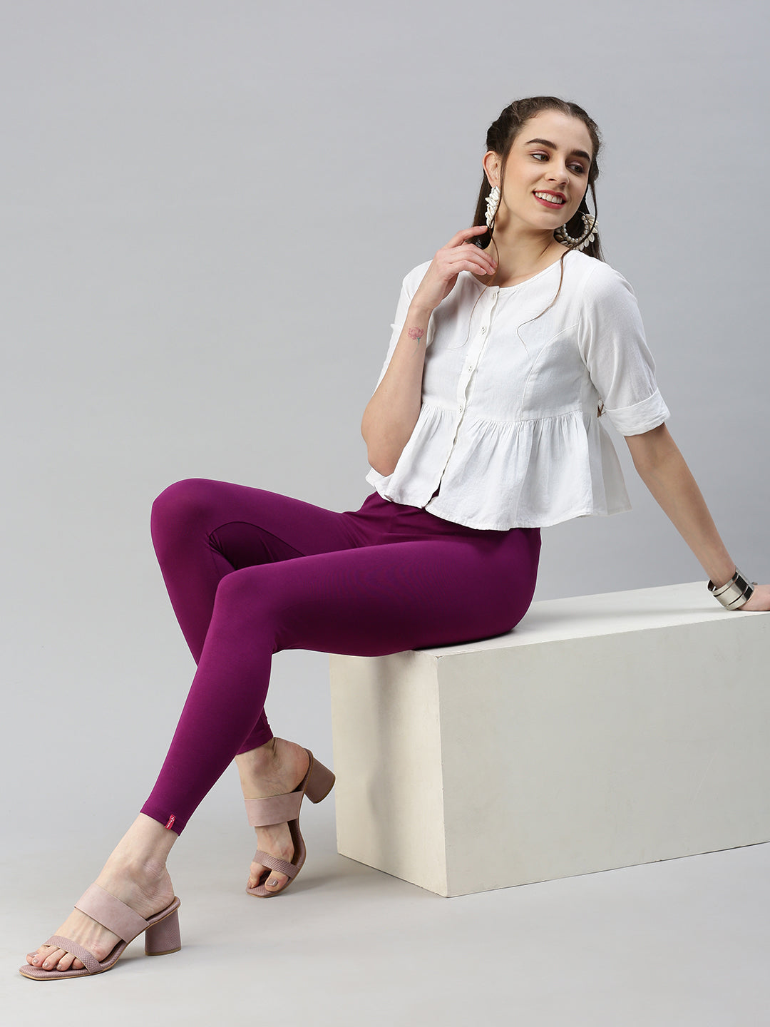 Buy Prisma Women's Cotton Leggings (Red_XL) at Amazon.in