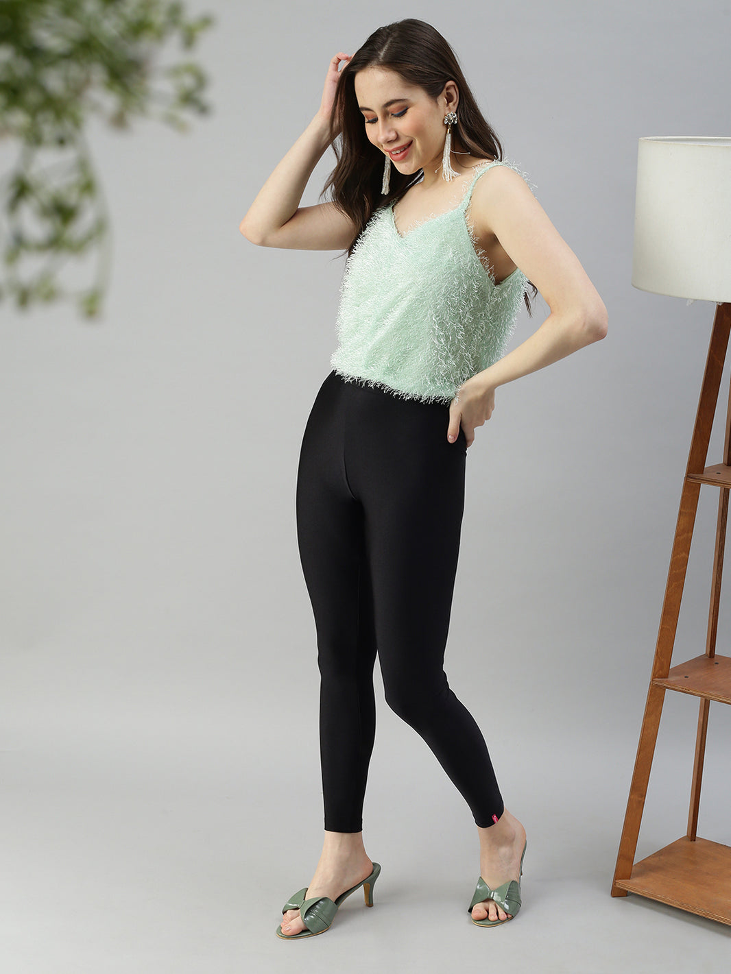 Gold Shimmer Ankle Length Leggings