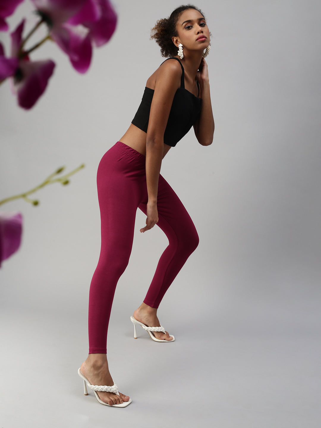 Shop Prisma's Dark Lavender Ankle Leggings for Women