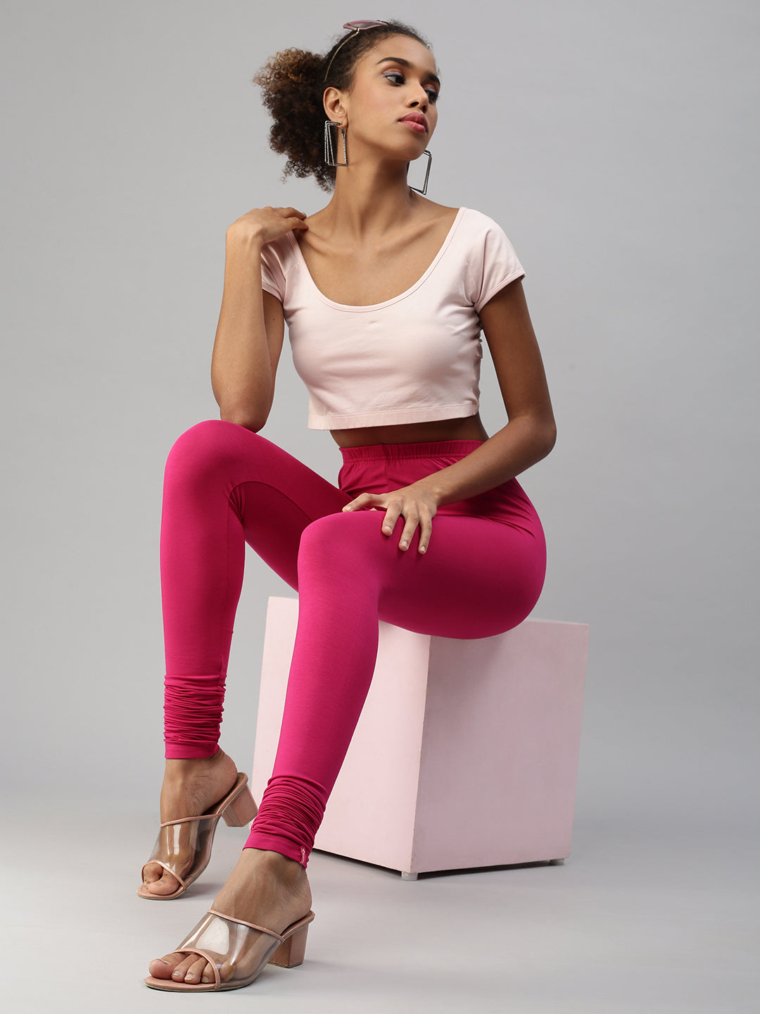 Magenta color leggings best sale