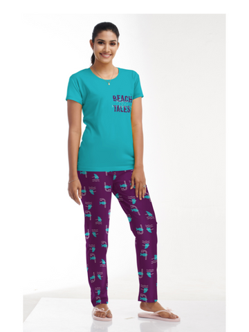 Loungewear Print-Candy Blue-Violet