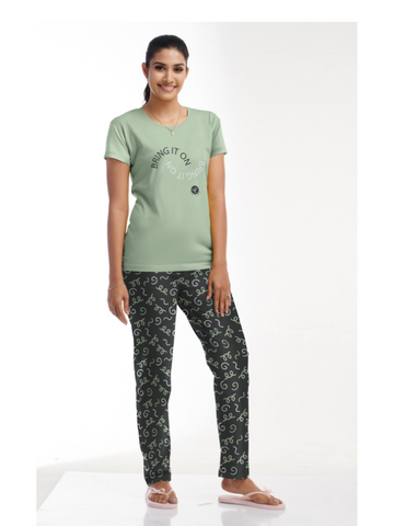 Loungewear Print-Light Green-Olive