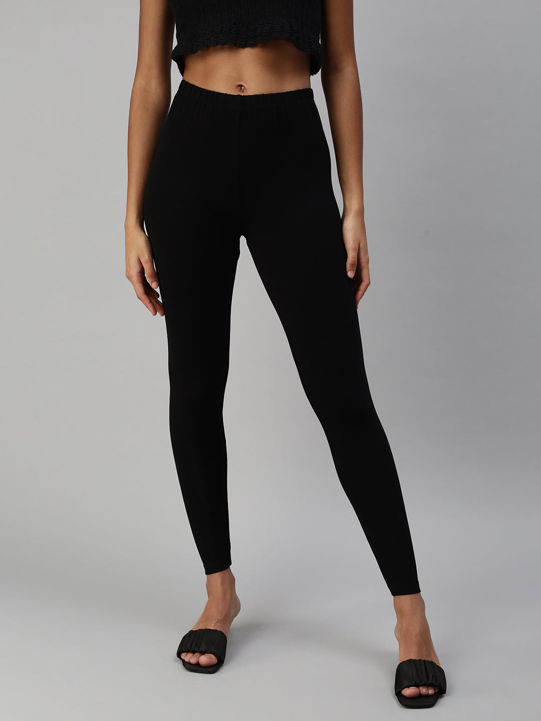 Black Ankle Length Leggings for Women